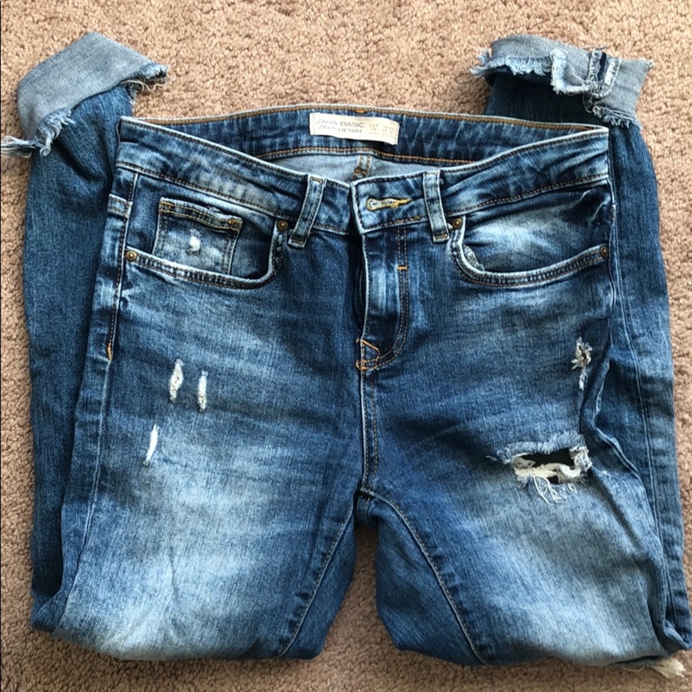 Distressed jeans